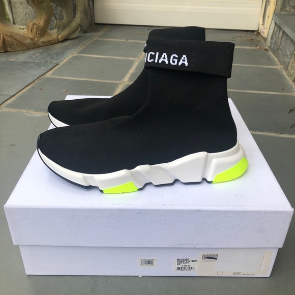 New Men’s Balenciaga Black Speed Sock Sneakers - Picture 3 of 9